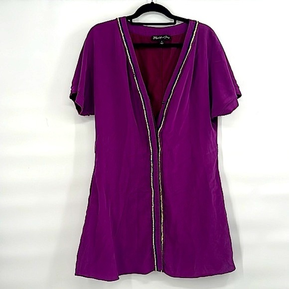 Elizebeth and James purple 100% silk top size small - Picture 1 of 6